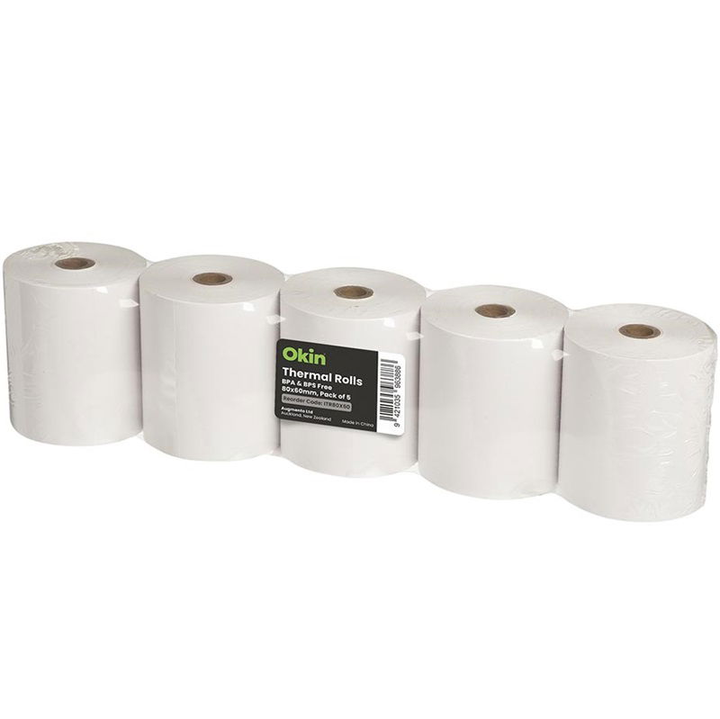 Okin 80 x 60mm Thermal Paper Roll - 5 Pack