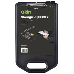 Okin A4 Storage Clipboard - Black