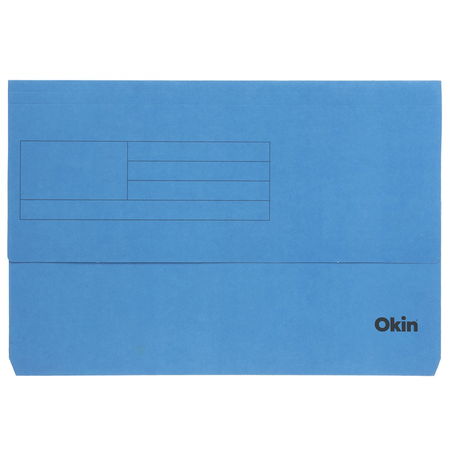 Okin Foolscap Card Document Wallet - Blue
