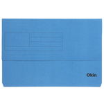 Okin Foolscap Card Document Wallet - Blue