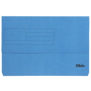 Okin Foolscap Card Document Wallet - Blue