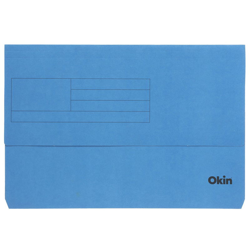 Okin Foolscap Card Document Wallet - Blue