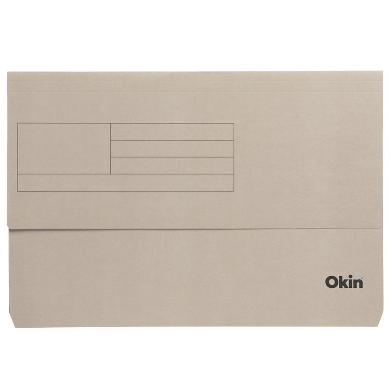 Okin Foolscap Card Document Wallet - Grey