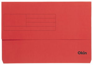 Okin Foolscap Card Document Wallet - Red