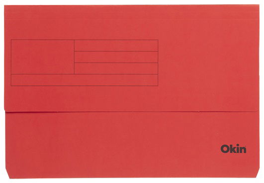 Okin Foolscap Card Document Wallet - Red