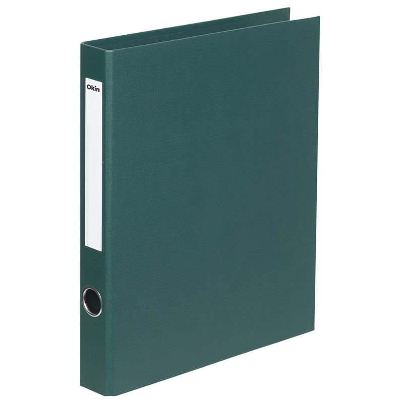 Okin Linen A4 2D 26mm Ring Binder - Forest Green