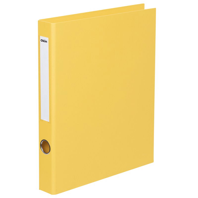 Okin Linen A4 2D 26mm Ring Binder - Yellow