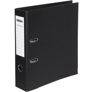 Okin Linen A4 Lever Arch File - Black