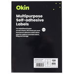 Okin 99.1 x 67.7mm Multipurpose Self-Adhesive White Labels - 800 Pack