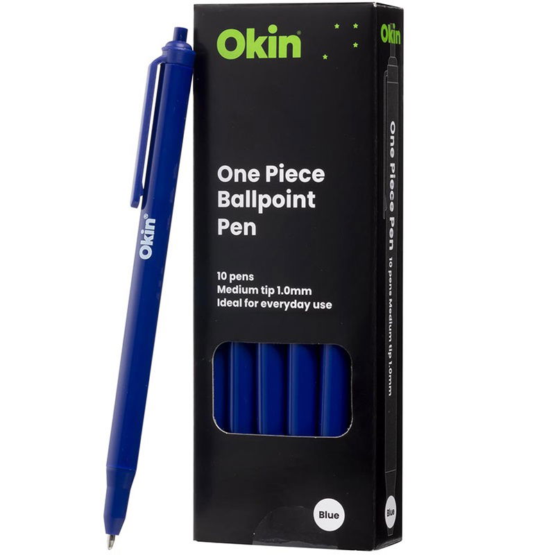 Okin One Piece Blue Ballpoint Pen