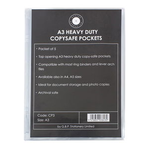 OSC A3 Copysafe Pockets Clear - 5 Pack