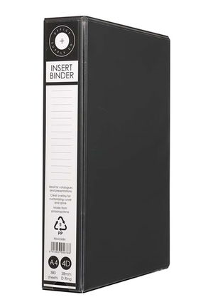 Okin A4 4D 38mm Insert Binder - Black