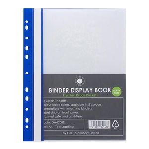 Okin A4 Binder Display Book Blue - 20 Pocket