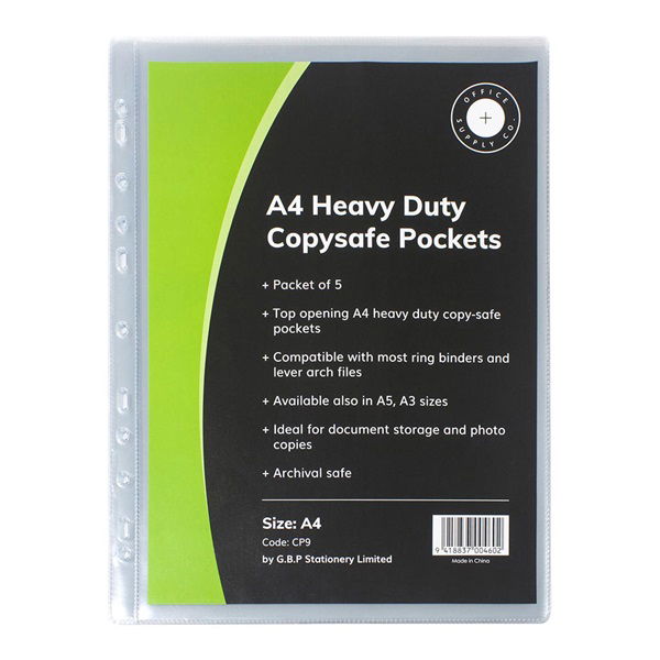 OSC A4 Copysafe Pockets Clear - 5 Pack