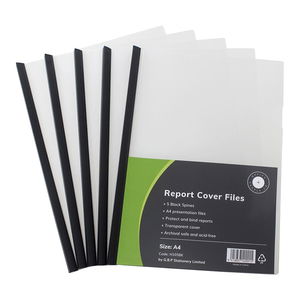 Okin Black Spine A4 Report Cover Clear - 5 Pack