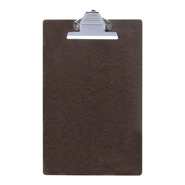 Okin Foolscap Hardboard Clipboard - Dark brown