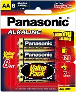 Panasonic Alkaline AA Batteries - 8 Pack