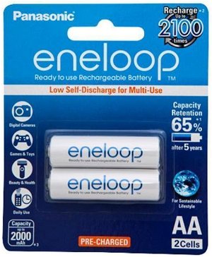 Panasonic Eneloop AA 2000mAh Rechargeable Batteries - 2 Pack
