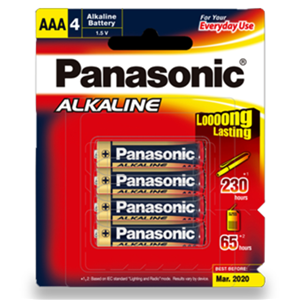 Panasonic AAA Alkaline Battery 4 Pack