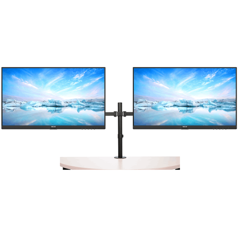 2x Philips 241V8B/75 23.8 Inch 1920 x 1080 4ms 100Hz IPS Monitor - HDMI, VGA + Monitor Arm