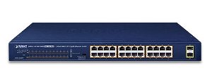 Planet GSW-2620HP 24-Port 10/100/1000T 802.3at PoE + 2-Port 1000X SFP Gigabit Ethernet Switch
