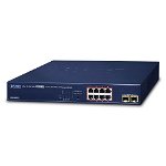 Planet GS-4210-8P2S 8 Port Gigabit Ethernet 10/100/1000BASE-T Layer 2 PoE Managed Switch + 2x 100/1000X SFP