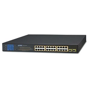 Planet GSW-2620VHP 24 Port Gigabit Ethernet 10/100/1000BASE-T PoE Unmanaged Switch + 2x Gigabit SFP