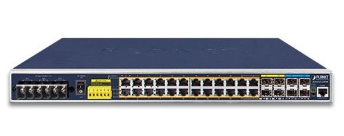 Planet IGS-6325-24P4X Industrial L3 24-Port 10/100/1000T 802.3at PoE + 4-Port 10G SFP+ Managed Ethernet Switch