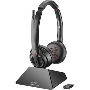 Poly SAVI S8220-M UC MS USB-A Over the Head Wireless Stereo Headset with Noise Cancelling - Optimised for Microsoft Business Applications