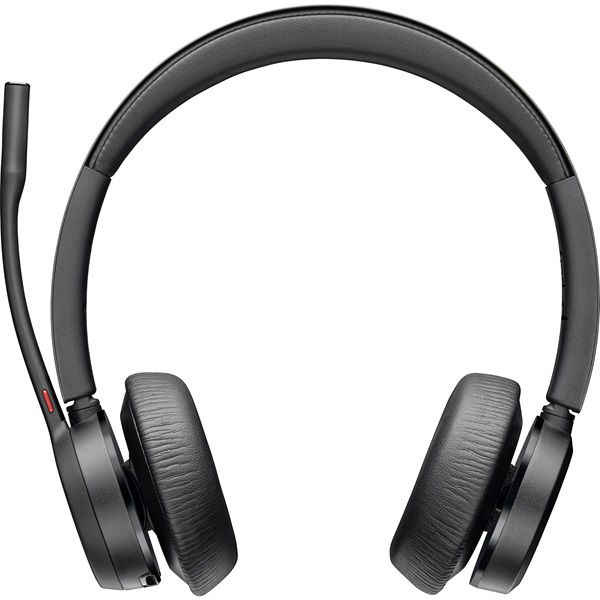 HP Poly Voyager 4320 USB-C Overhead Wired Headset with BT700 dongle and Charging Stand - Black