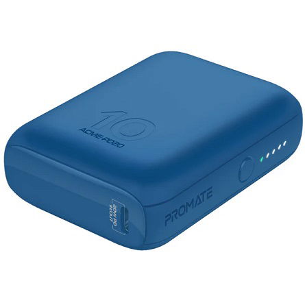 Promate Acme-PD20 10000mAh USB-A and USB-C Power Bank - Blue