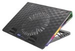 Promate Artic Portable Height Adjustable RGB Gaming Cooling Pad - Black