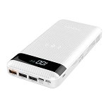 Promate AuraTank-20 20000mAh Wireless Charging Power Bank with USB-C 18W Power Delivery and QC3.0 - White