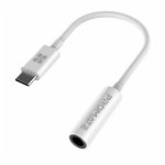 Promate AUXLink-C Dynamic Stereo USB-C to 3.5mm AUX Adapter - White