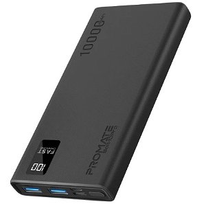 Promate Bolt-10Pro 10000mAh USB-A & USB-C Power Bank - Black
