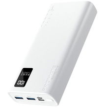 view Promate Bolt-20Pro 20000mAh USB-A and USB-C Power Bank - White