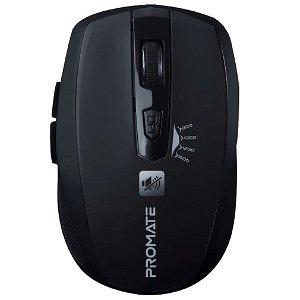 Promate Breeze Silent Switch Wireless Optical Mouse - Black