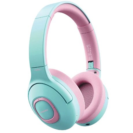 Promate Coddy Bluetooth Over-Ear Wireless Stereo Headphones with Hi-Definition SafeAudio - Bubblegum