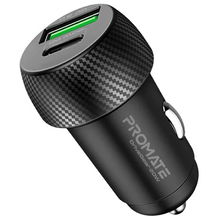 view Promate DriveGear-20W QC3.0 and USB-C Ports Car Charger - Black