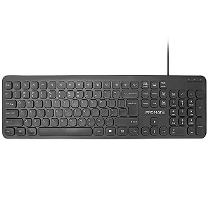 Promate EasyKey-4 Ultra-Slim Wired Keyboard - Black