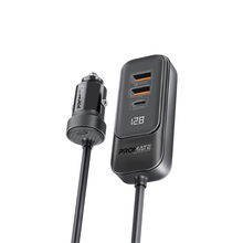 view Promate GearHub-120W In-Car Device Charger with Backseat 3 Port Charging Hub - Black