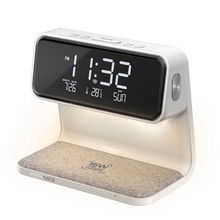 view Promate Lumix-15W 3-in-1 Multi-Function LED Alarm Clock with 15W Wireless Charger