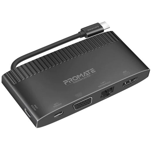 PROMATE MediaHub-C6 USB Multi Port Hub With USB-C Connector - Black