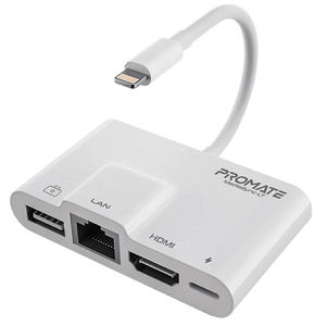 PROMATE MediaSync-LT 4-in-1 Multimedia Hub with Lightning Connector - Black