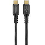 PROMATE PowerBolt240 1M 40Gbps USB-C to USB-C Nylon Cable - Black