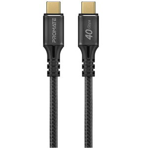 PROMATE PowerBolt240 2M 40Gbps USB-C to USB-C Nylon Cable - Black