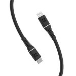 Promate PowerLine-Ci120 1.2m 480Mbps USB-C to Lightning Silicon Charge & Sync Cable - Black