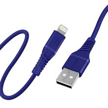 view Promate PowerLine-Ai120 1.2m 480Mbps USB-A to Lightning Silicon Charge and Sync Cable - Blue