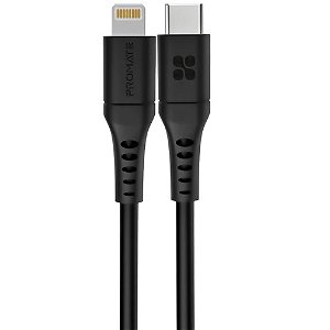 Promate PowerLink-200 2m USB-C to Lightning Charge & Sync Cable with 20W Power Delivery - Black