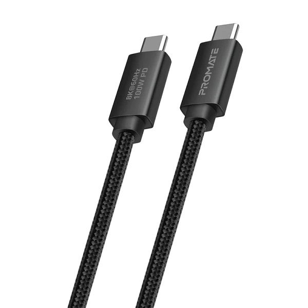 PROMATE PrimeLink-C40 1m 40Gps USB-C to USB-C Nylon Cable - Black